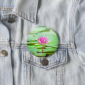 Roze Water Lily Ronde Button 7,6 Cm (In situ)