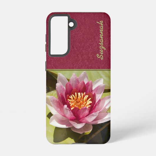 Roze Water Lily Samsung Galaxy Hoesje (Achterkant)