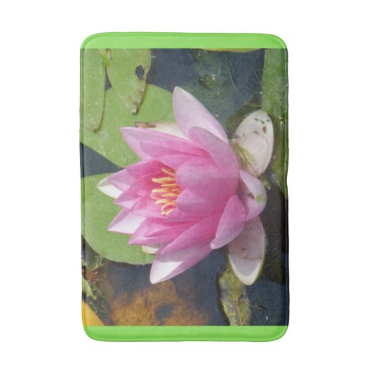 Roze water Lily Sluiten Bathmat Badmat (Voorkant Verticaal)