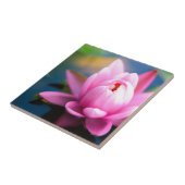 Roze Water Lily Tegeltje (Zijkant)