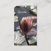 Roze Water Lily Visitekaartje (Achterkant)