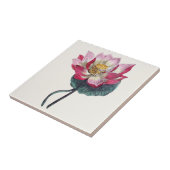 Roze water Lotus Botanische keramische tegels Tegeltje (Zijkant)