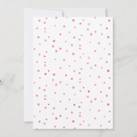 Roze Watercolor Baby shower uitnodiging (Achterkant)