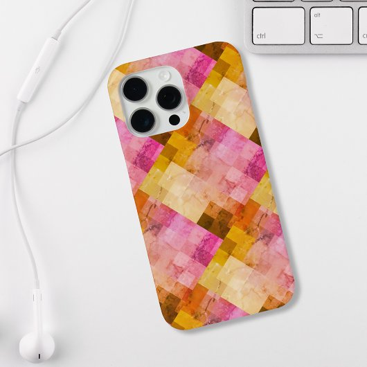 Roze watercolor geometrisch patroon Case-Mate iPhone case