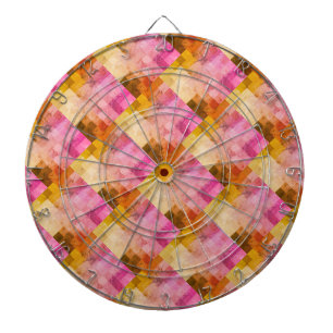 Roze watercolor geometrisch patroon dartbord