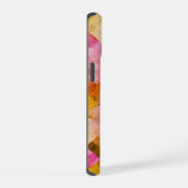 Roze Watercolor Geometrisch Patroon iPhone 15 Case (Rechterkant)