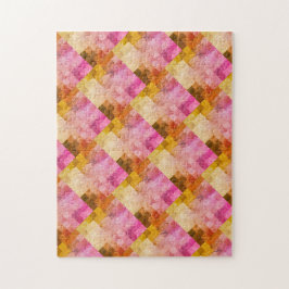 Roze watercolor geometrisch patroon legpuzzel
