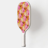 Roze watercolor geometrisch patroon pickleball paddle (Links)