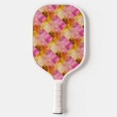 Roze watercolor geometrisch patroon pickleball paddle (Achterkant)