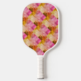 Roze watercolor geometrisch patroon pickleball paddle