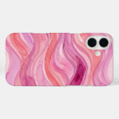 Roze Watercolor Golfjes Patroon Case-Mate iPhone Case (Achterkant (horizontaal))