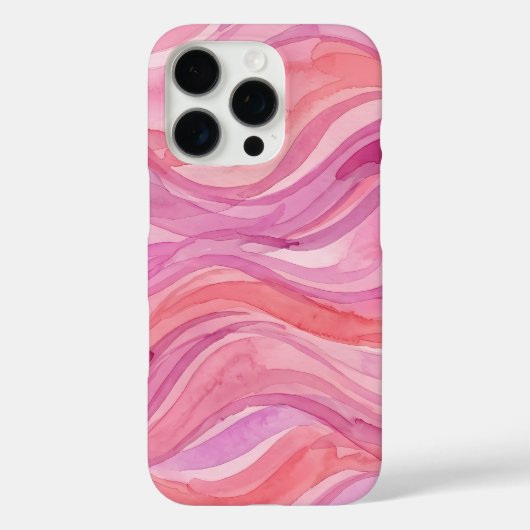 Roze Watercolor Golfjes Patroon Case-Mate iPhone Case (Achterkant)