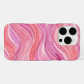 Roze Watercolor Golfjes Patroon Case-Mate iPhone Case (Achterkant (horizontaal))