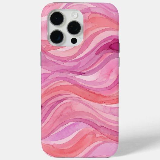 Roze Watercolor Golfjes Patroon Case-Mate iPhone Case (Achterkant)
