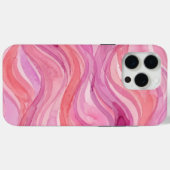 Roze Watercolor Golfjes Patroon Case-Mate iPhone Case (Achterkant (horizontaal))