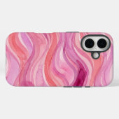 Roze Watercolor Golfjes Patroon Case-Mate iPhone Case (Achterkant (horizontaal))