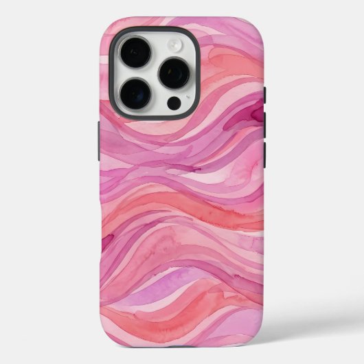 Roze Watercolor Golfjes Patroon Case-Mate iPhone Case (Achterkant)