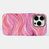 Roze Watercolor Golfjes Patroon Case-Mate iPhone Case (Achterkant (horizontaal))