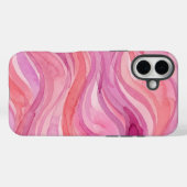 Roze Watercolor Golfjes Patroon Case-Mate iPhone Case (Achterkant (horizontaal))