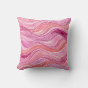 Roze Watercolor Golfjes Patroon Kussen