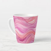Roze Watercolor Golfpatroon Latte Mok (Linkerhoek)