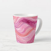 Roze Watercolor Golfpatroon Latte Mok (Rechterhoek)