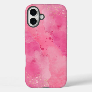 Roze Watercolor Linktree | iPhone 16 Plus Hoesje