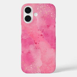 Roze Watercolor Linktree | iPhone 16 Hoesje