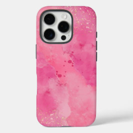 Roze Watercolor Linktree | iPhone 16 Pro Hoesje