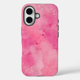 Roze Watercolor Linktree | iPhone 16 Hoesje