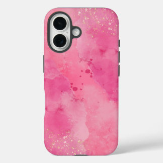 Roze Watercolor Linktree | iPhone 16 Hoesje