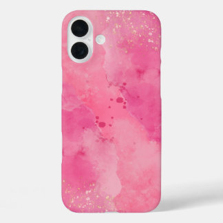 Roze Watercolor Linktree | iPhone 16 Plus Hoesje