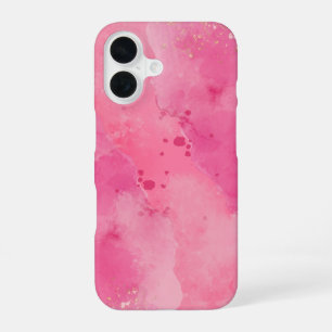 Roze Watercolor Linktree iPhone 16 Hoesje