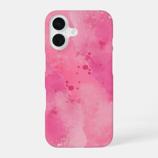 Roze Watercolor Linktree | iPhone 16 Hoesje (Achterkant)
