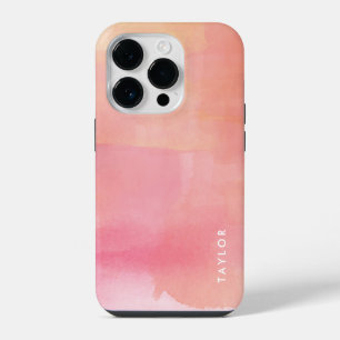Roze Watercolor Ombre Naam iPhone 14 Plus Hoesje
