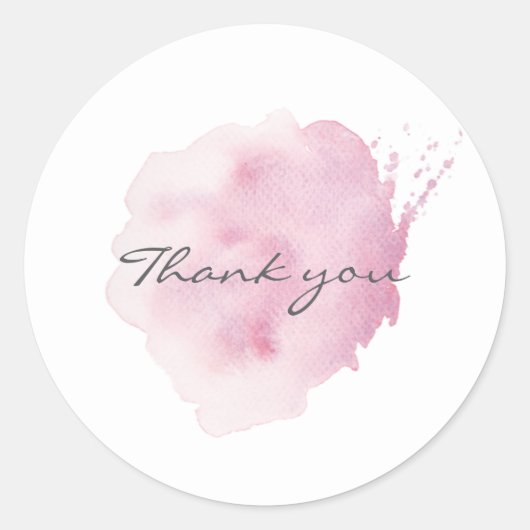 Roze watercolor penseelstreek sticker (Voorkant)