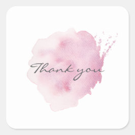 Roze watercolor penseelstreek sticker
