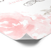 Roze watercolor roos bruiloft bruidsmeisjesfeest poster (Hoek)