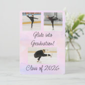 Roze Watercolor Schaatsfeest Afsluiting Kaart (Staand voorkant)