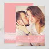 ROZE WATERCOLOR SPLASH SAVE THE DATE AANKONDIGING (Voorkant / Achterkant)