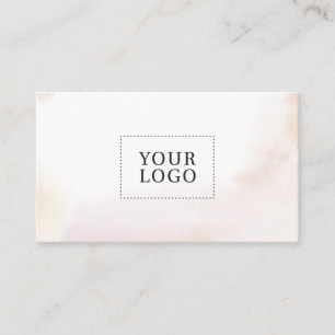 Roze Watercolor Wash Minimaal Logo Zakelijke Kaart Visitekaartje