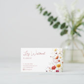 Roze Watercolor Wilde Bloem Script Foto QR Code Visitekaartje (Staand voorkant)
