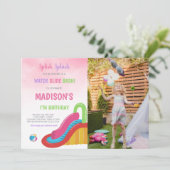 Roze waterdichte feestdagen met foto kaart (Staand voorkant)