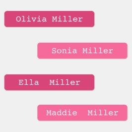 Roze waterdichte naam labels school kinderopvang