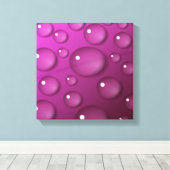 Roze Waterdruppel Achtergrond Canvas Afdruk (Insitu (Houten vloer))