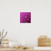 Roze Waterdruppel Achtergrond Poster (Keuken)