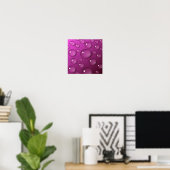 Roze Waterdruppel Achtergrond Poster (Thuiskantoor)