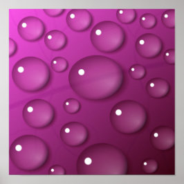 Roze Waterdruppel Achtergrond Poster