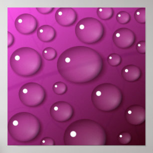 Roze Waterdruppel Achtergrond Poster