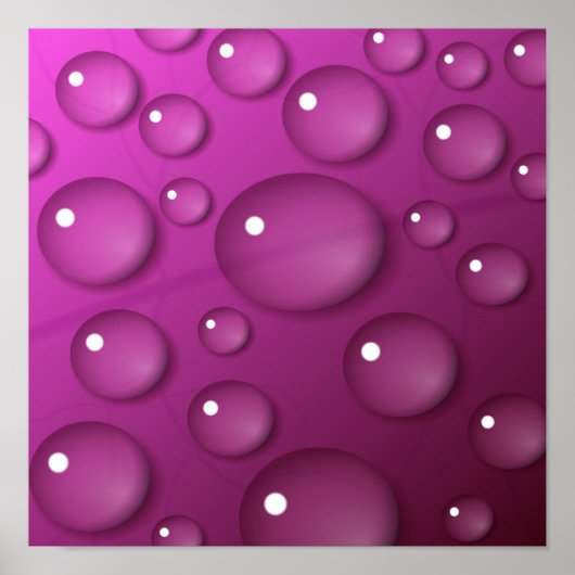 Roze Waterdruppel Achtergrond Poster (Voorkant)
